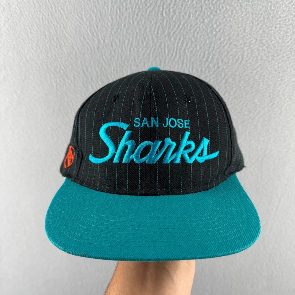 Vintage San Jose Sharks Hat Snap Back 90s Sports Specialties NHL Hockey